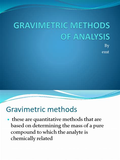 gravimetric method of analysis pdf|gravimetric analysis calculations.